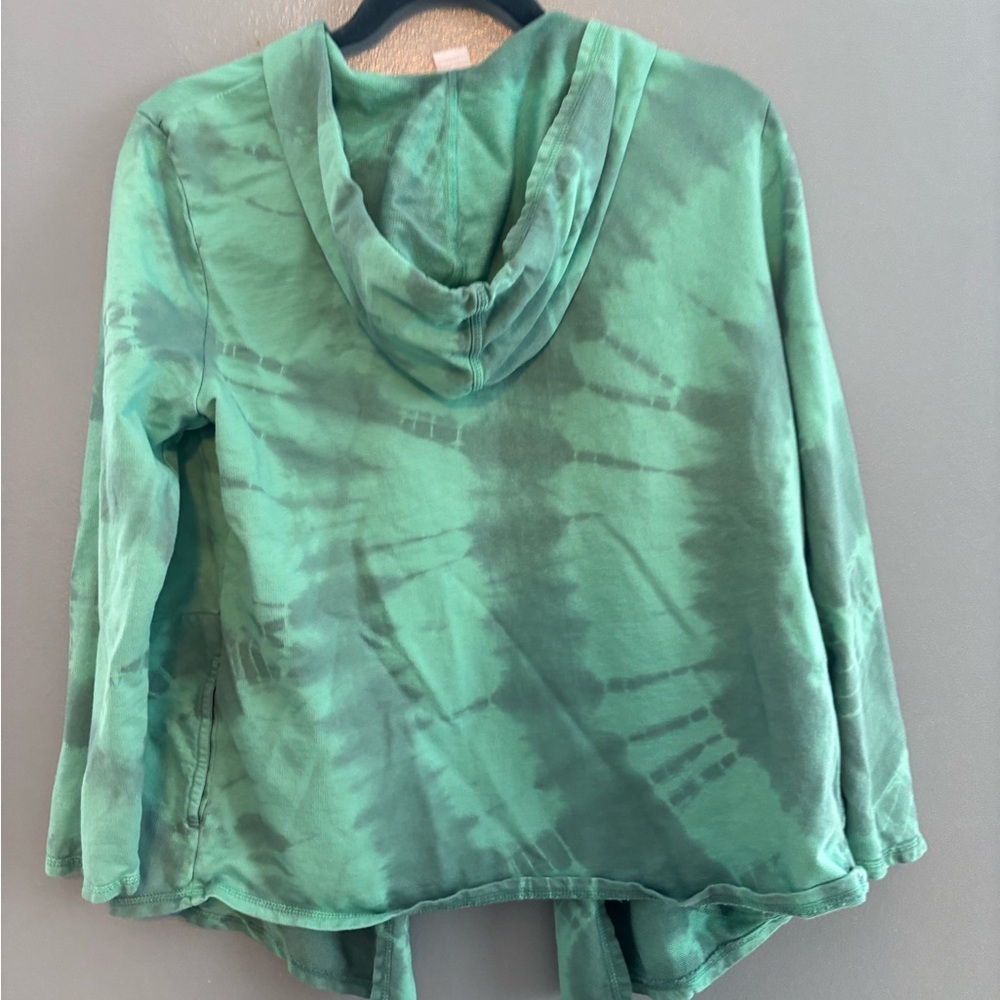 Chico’s Zenergy Green Tie Dye Open Sweatshirt Material Cardigan - Picture 5 of 8